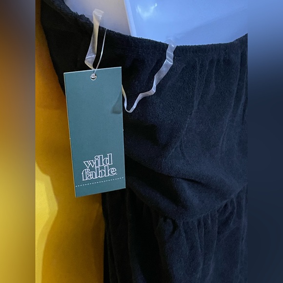 Women's Towel Terry Romper - Wild Fable Black M #M947 - Picture 10 of 13